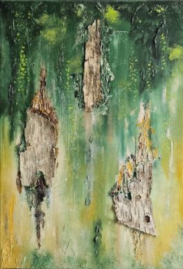 Trees of love,life and happiness_50x70_Acryl+Textur_Baumrinde_2025_900Euro incl.MwSt